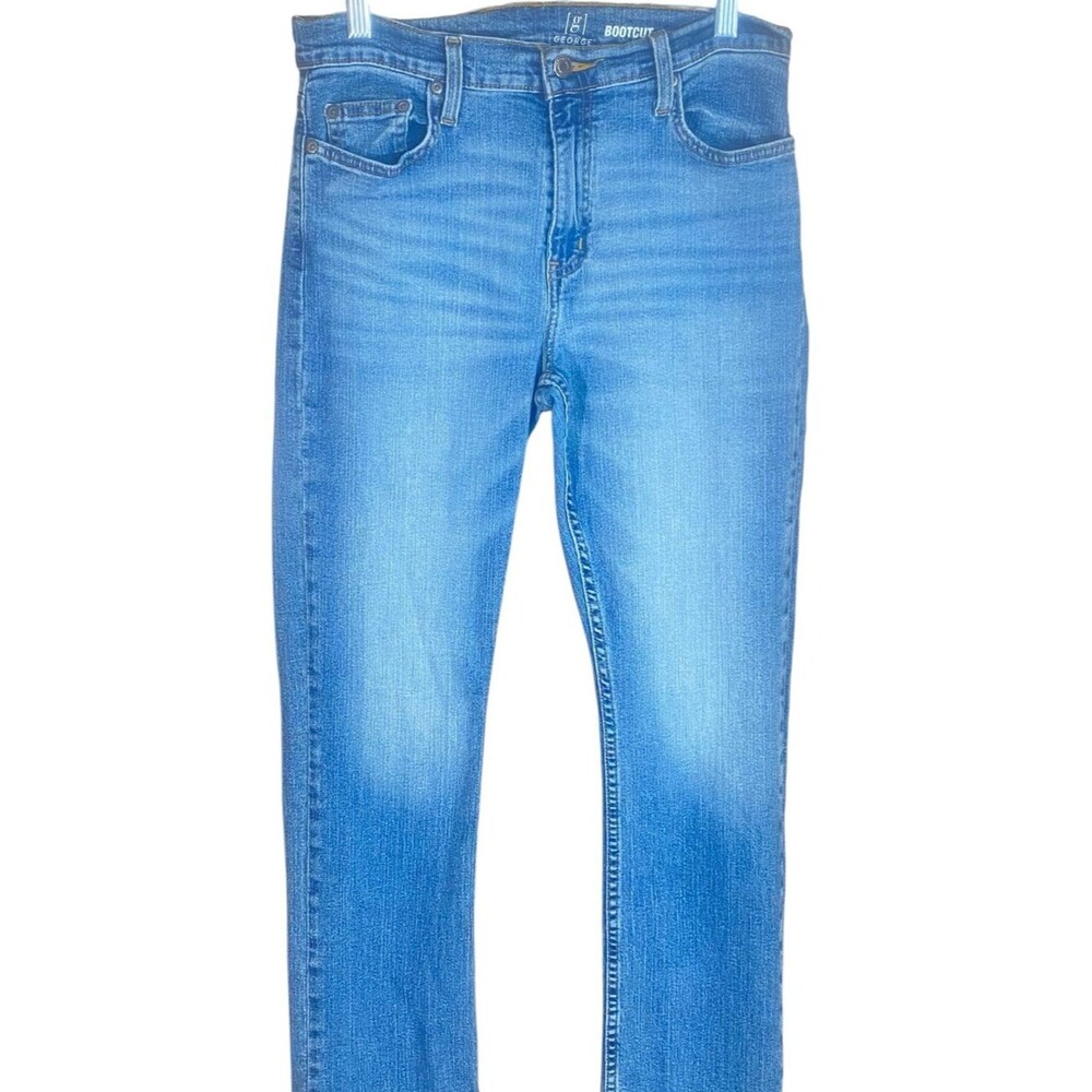 George Bootcut Jeans Mens Size 30 - 30 Straight Leg 5 Pocket w Stretch Med Wash